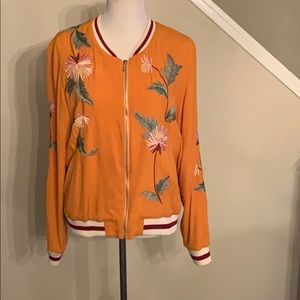 Anthropologie Embroidered Bomber Jacket